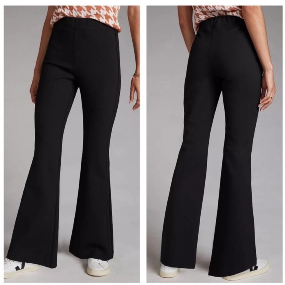 Anthropologie Black Maeve Ponte Flare Pants Size Small Worn Once